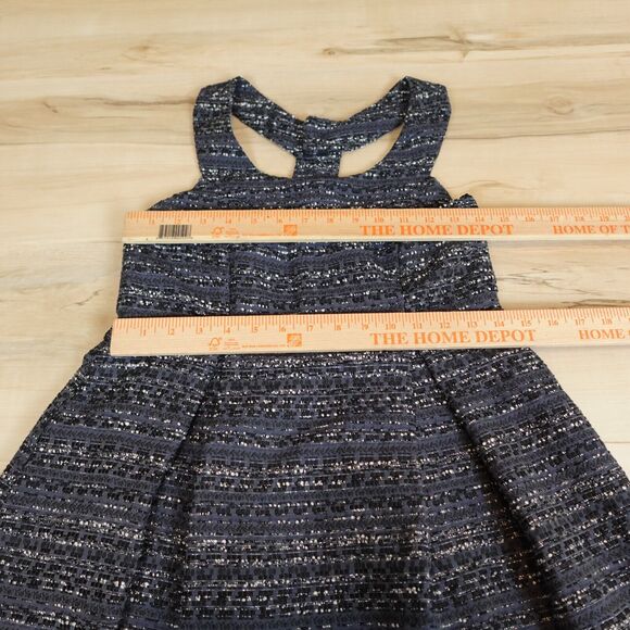 Debra Rodman Women 4 Dress Skater Tweed Grey Black Rhinestone Buttons Y Back - Picture 8 of 9